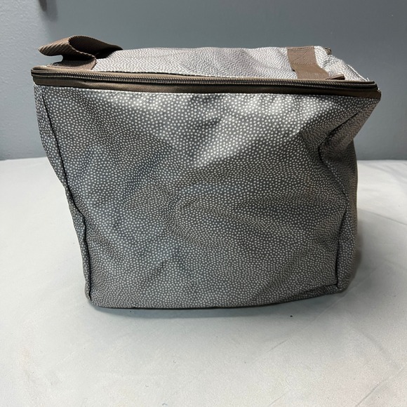 Thirty-One Thermal Zipper Collapsable Lunch Bag Insulated Cooler Gray Dot Print - Picture 1 of 10